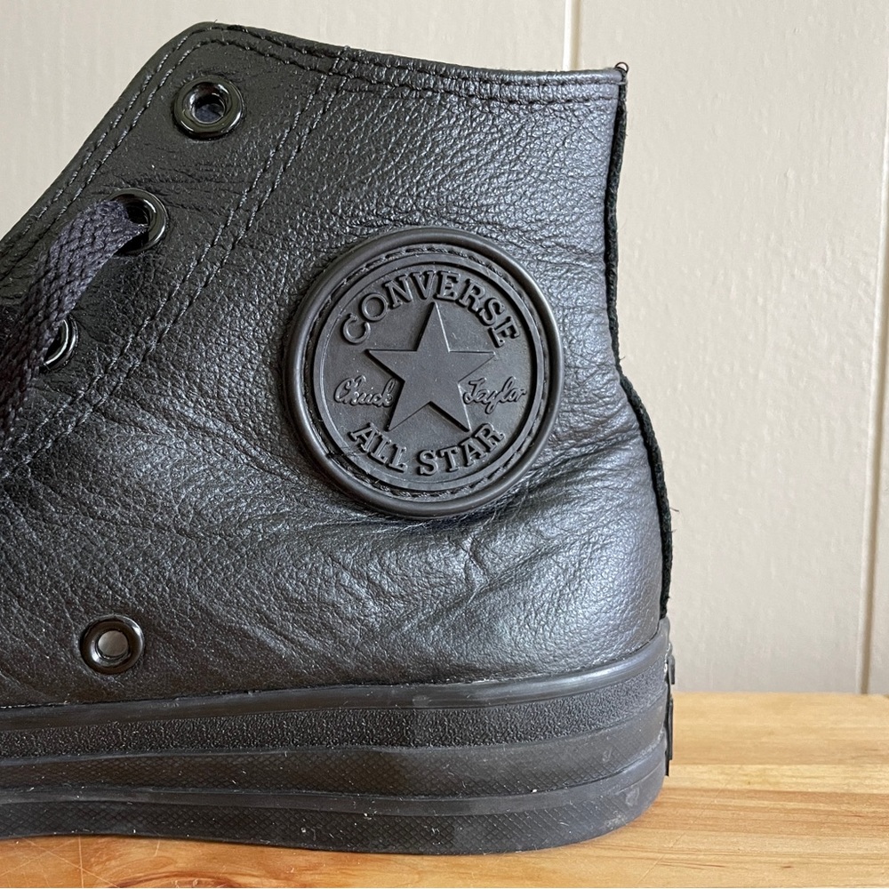 Black Leather Hightop Chucks